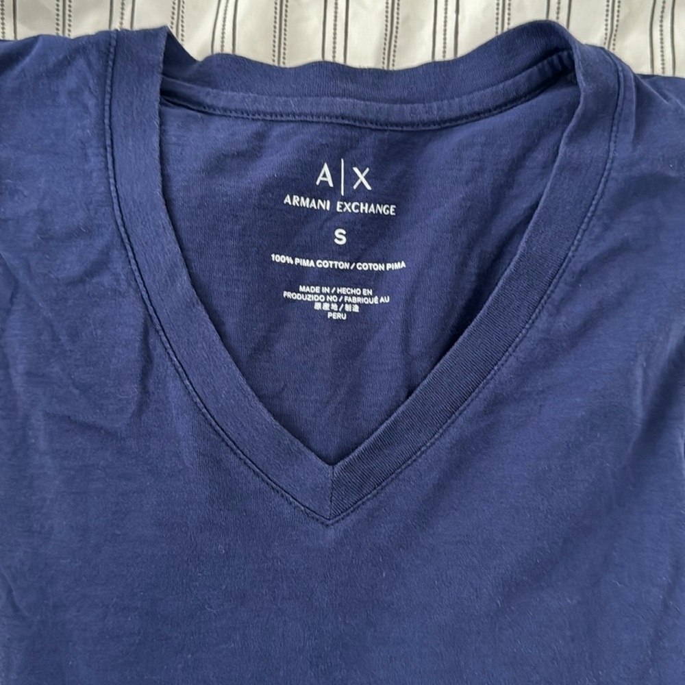 Armani exchange navy blue v neck - great condition - men’s small